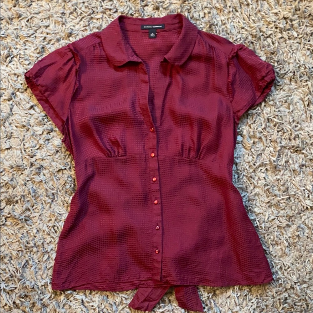 Banana Republic Silk Blouse, Maroon, Size M